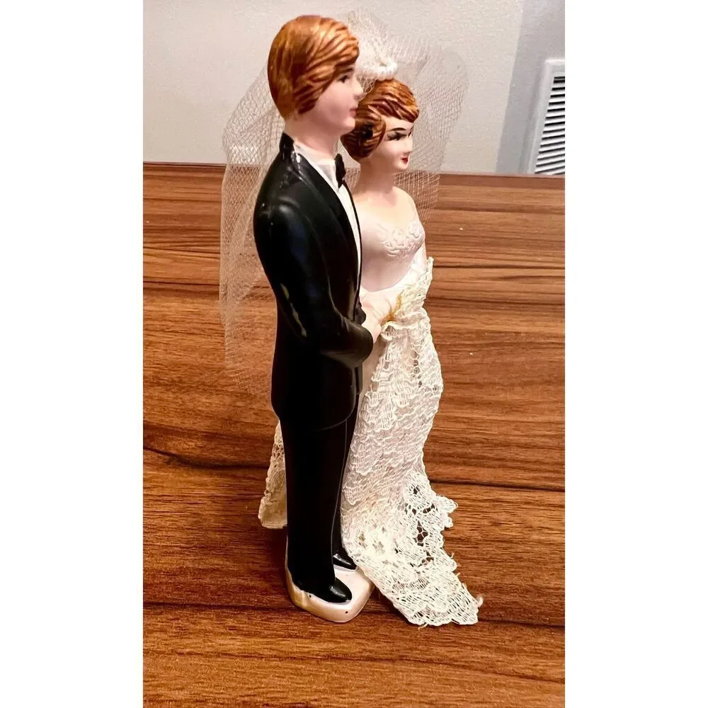 Vintage Wedding Cake Topper Bride Groom MCM